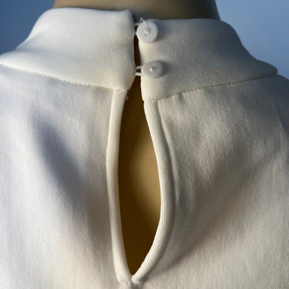 Boston Proper, White Keyhole Neckline with Gold Rivets Size S - Picture 5 of 9